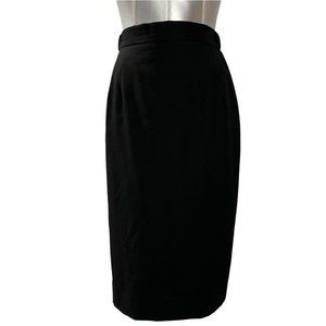 Apertif 8 VTG Pencil Skirt 100% Pure Wool Black Lined Career Dry Clean Pretty‎